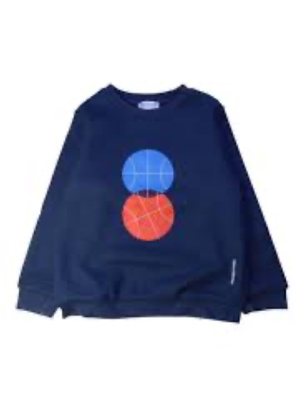 Jacadi Navy Sweatshirt with Blue and Orange Basketball Motif